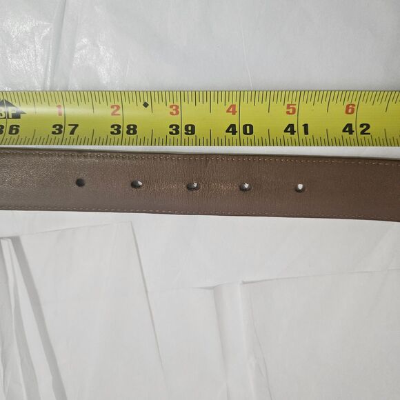 Allen Edmonds Brown Leather Belt Sz 38 Brass Buckle the Casual Belt 96630 - Picture 7 of 7